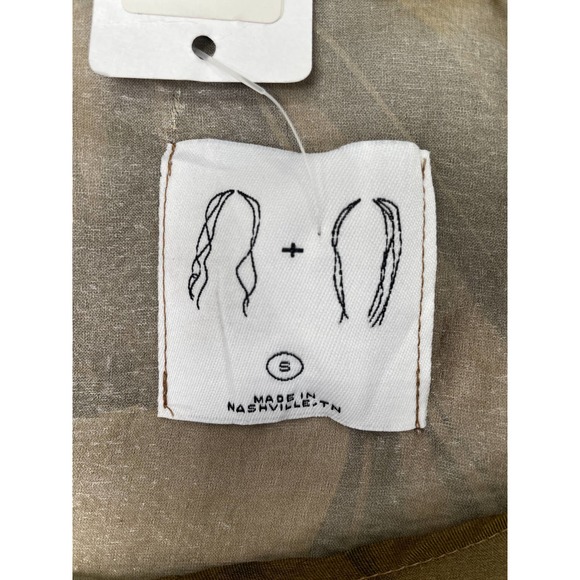 NWT Jamie + The Jones Marbled Chiffon Tee Blouse Umber Sz Small $340 - Picture 3 of 4